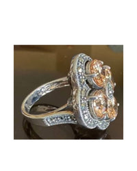 P & K Jewelry Women's Sterling Marcasite Ring in silver amber 1 - women's jewelry