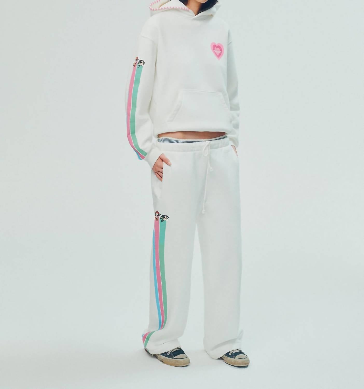 Madhappy Powerpuff Girls Fleece Hoodie in white - women's top