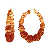 Gold & Honey - Women's Lucite Bamboo Hoop Earrings