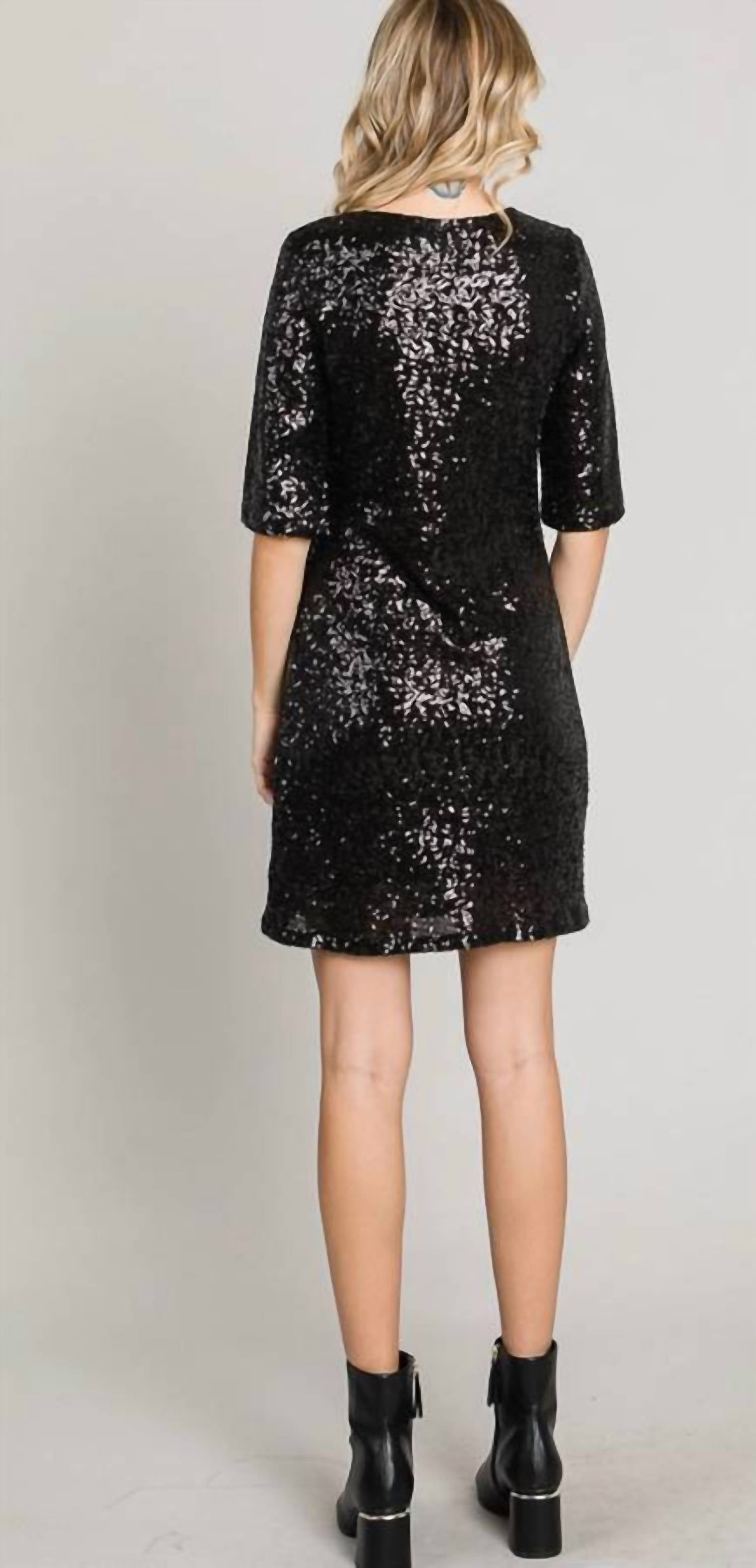 Allie Rose - Shimmering Sequined Mini Dress