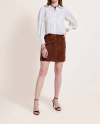 SCARLETT POPPIES Ember Suede Skirt in brown - women's skirt