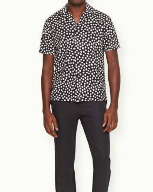 Orlebar Brown - Howell Star Jacquard Capri Collar Cotton Towelling Shirt