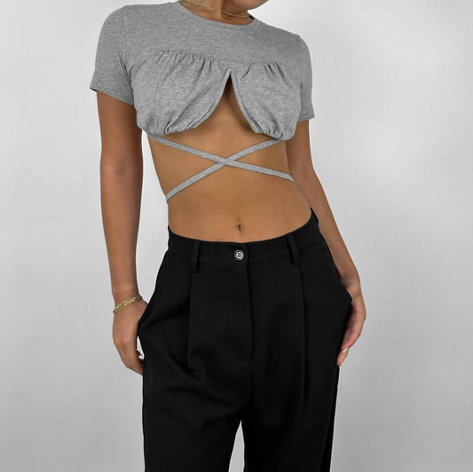 Crew Neck Cropped Underwire Tee