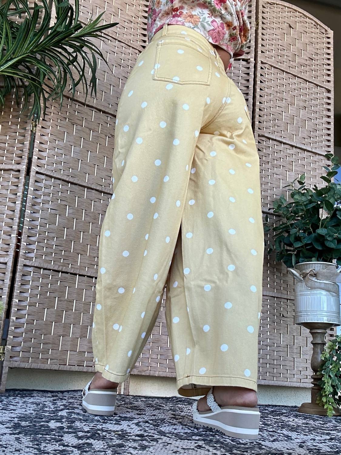 Peach Love - Build Me Up Buttercup Gypsy Fit Dotted Pants