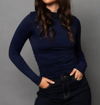 Second Skin By Rd Style - Funnel Neck Ruched Top