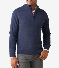 SOUTHERN TIDE Bailer Jade Quarter Zip Sweater in true navy - men's sweater