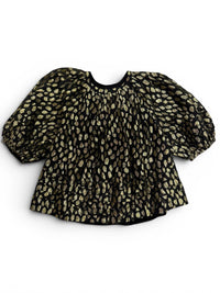 RHODE Dafina Top in black gold metallic - women's blouse - detail view