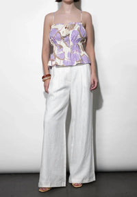 Greylin - Iris Tie Front Elastic Waist Tank Top