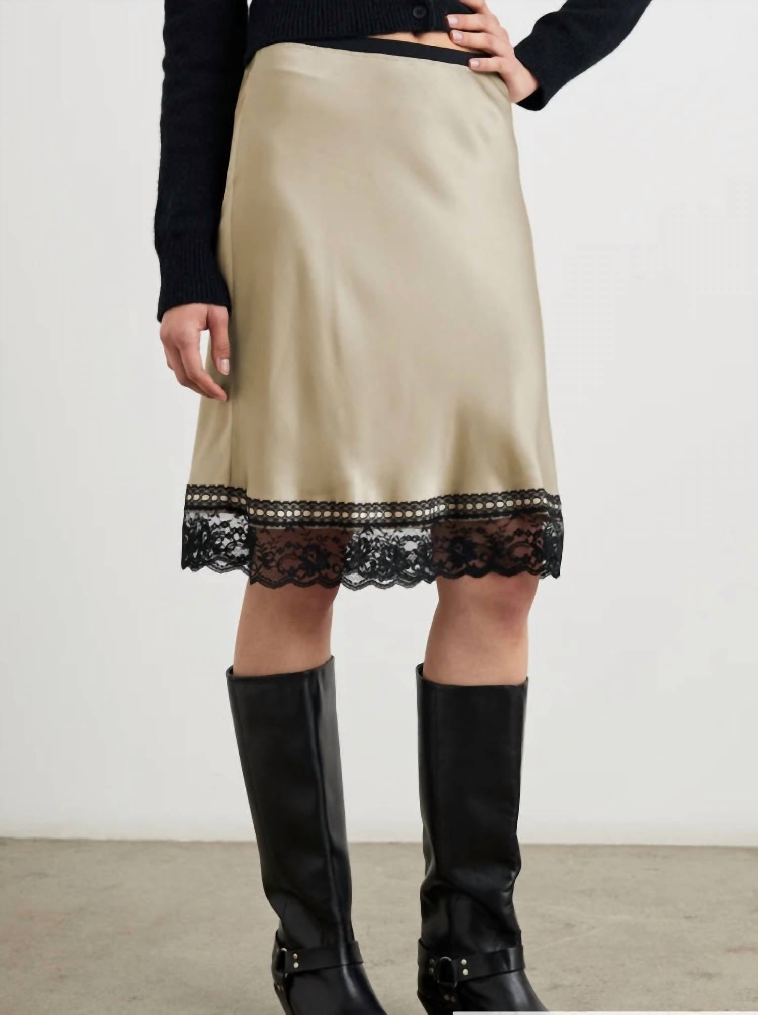 Rails Cherry Satin Skirt in champagne - women's skirt