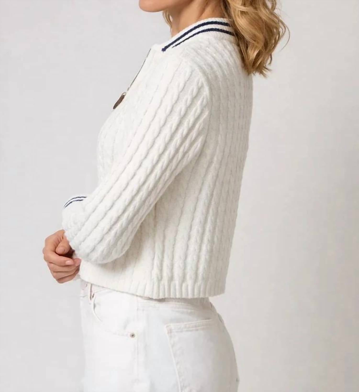 Central Park West - Coen Cable Zip Up Bomber Jacket