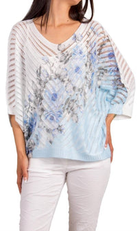 Gigi Moda - Fiore Blu Knit Top