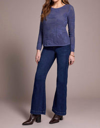 Tribal - Openwork Knit Jacquard Leaf Sweater