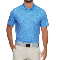 Flags & Anthem Mvp Polo Shirt in blue floral - men's shirt - detail view
