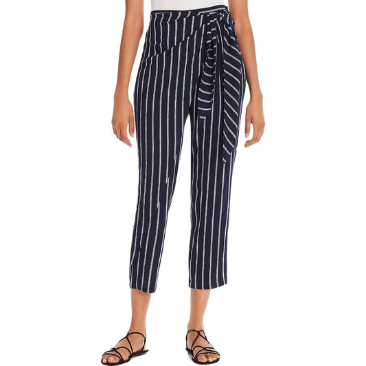 Aqua - Women's Arrow Striped High Rise Straight Leg Pants