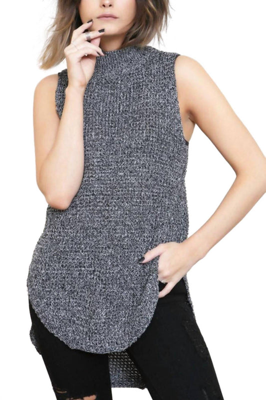 BITTERSWEET WOOL TWEED MOCK NECK TUNIC SWEATER TOP