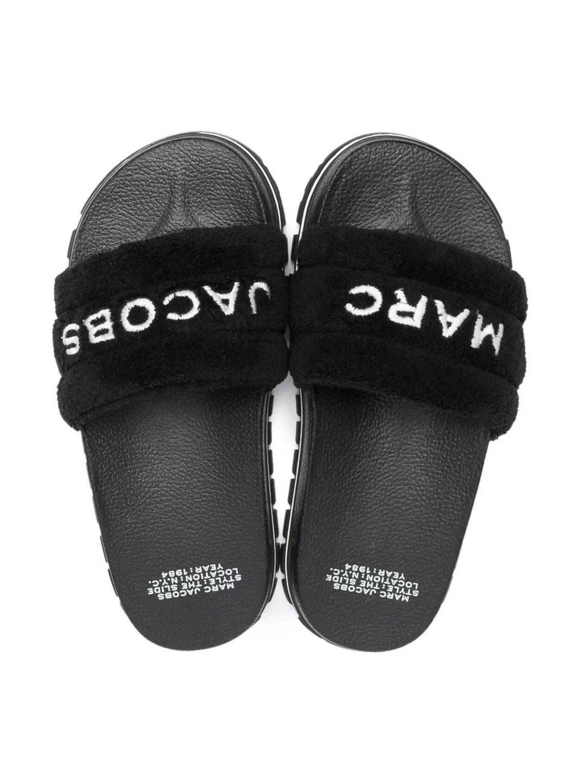 Marc Jacobs Women's The Terry Slide in black - women's sandal - detail view