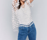 Charlie B - Textured Crochet Heart Top