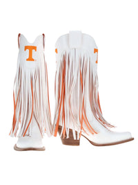 Vaccari Boots Women's Kacey Tennessee Fringe Cowgirl Boots in white - women's shoe