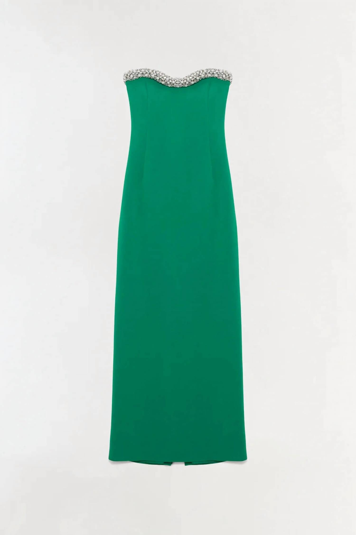 SIMKHAI Riona Embellished Bustier Gown in kelly green - women's dress - view 6