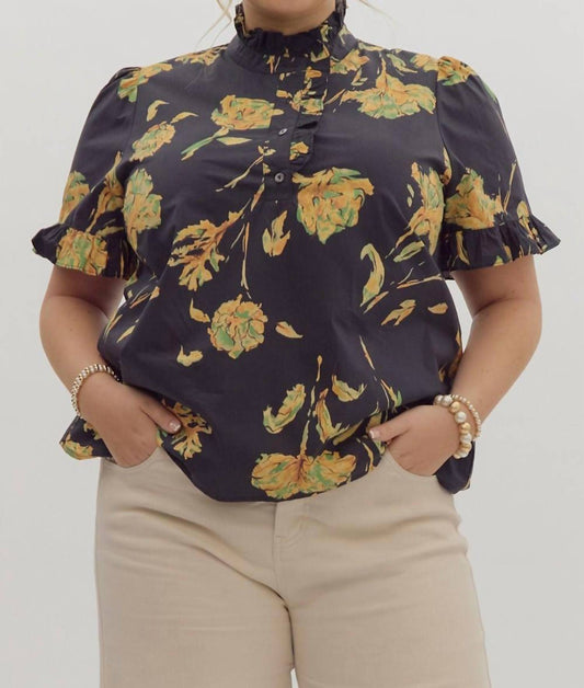 Entro - Fun Floral Top - Plus