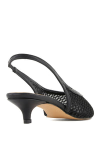 Andrea Women's Mesh Pointed-toe Slingback Pump in black - women's heels - detail view