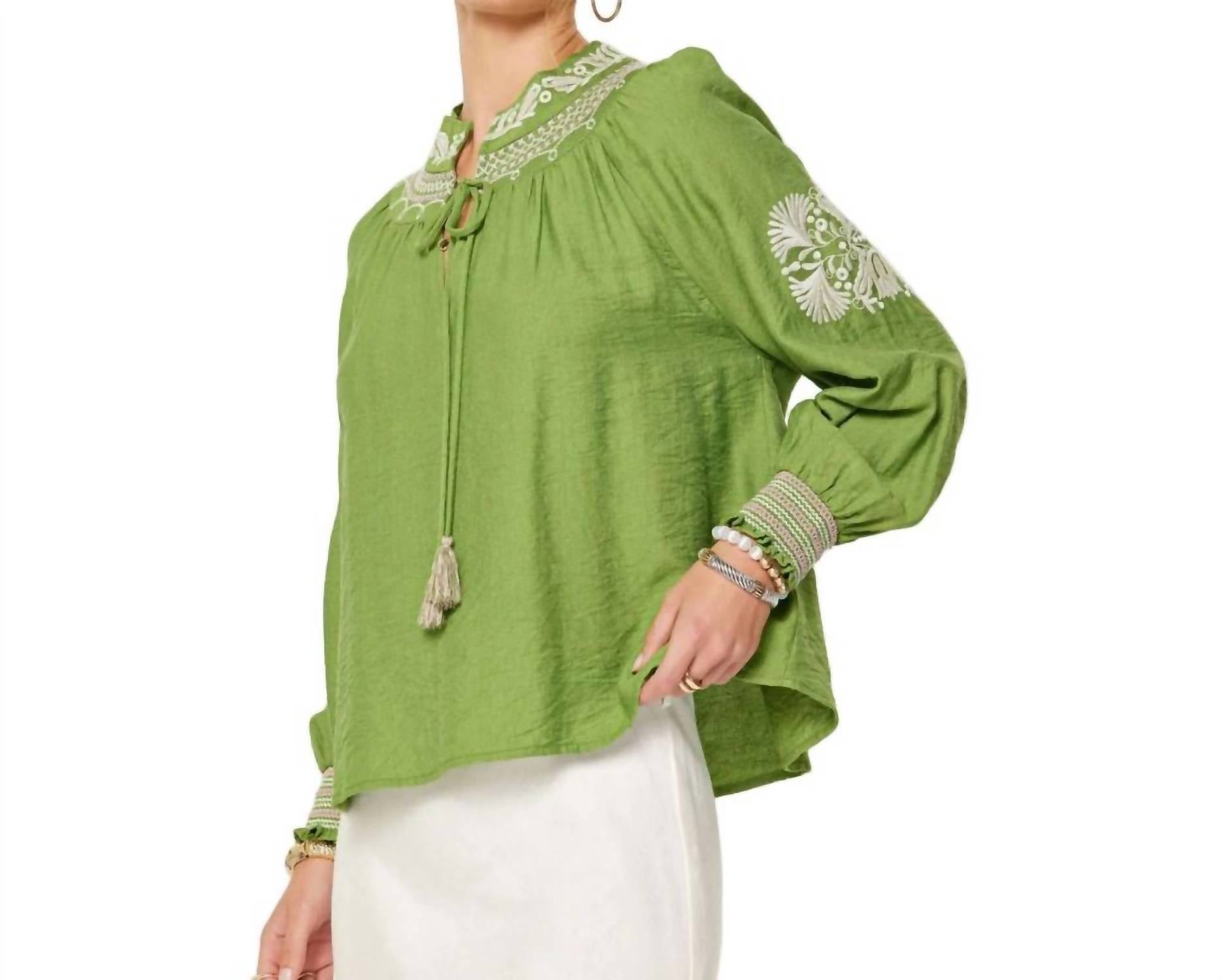 Current Air - Bohemien V-Neck Top With Tassel