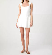FRENCH CONNECTION Lula Ponte Skater Dress in summer white - women's dress