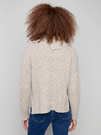 Charlie B - Diagonal Cable Cowl Neck Sweater