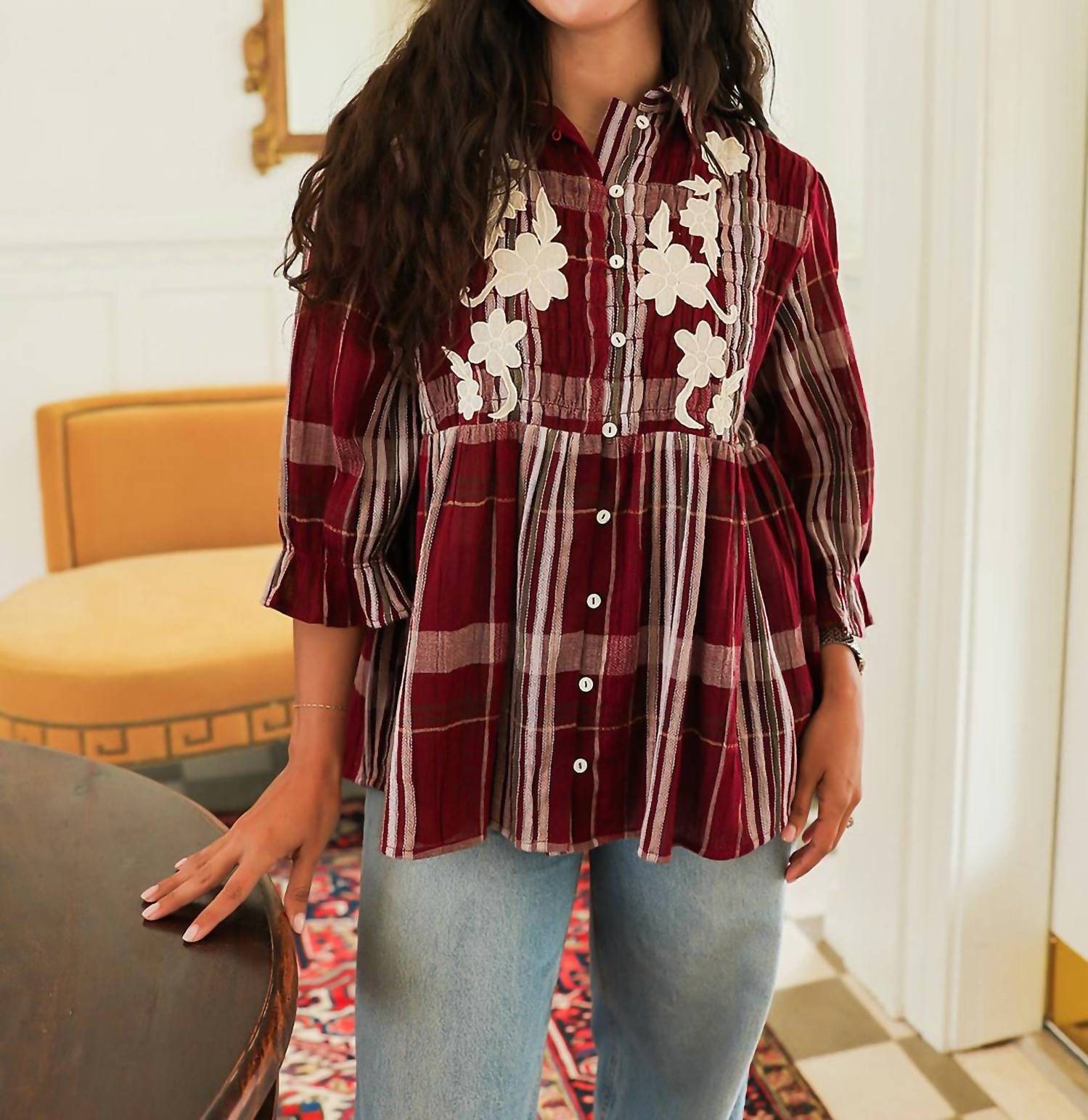 Layerz Clothing - Faye Peplum Button Up Top