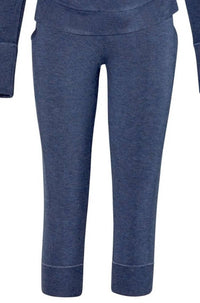 Twelve Eighty Eight Women's Cropped Jogger in heather denim - women's pants - detail view