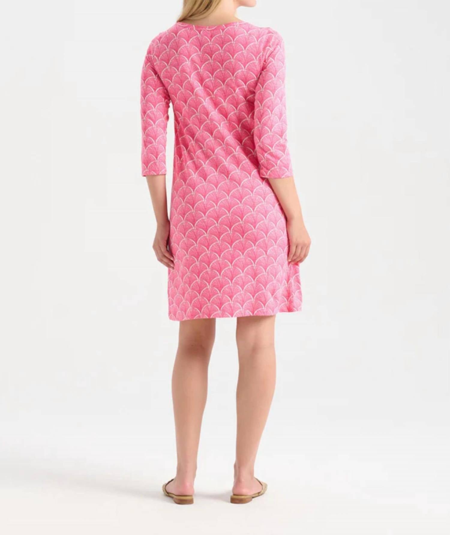 Hatley - Coral Fans 3/4 Sleeve Summer Dress