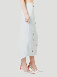 Huishan Zhang - Thalia Gem-Embellished Midi Skirt