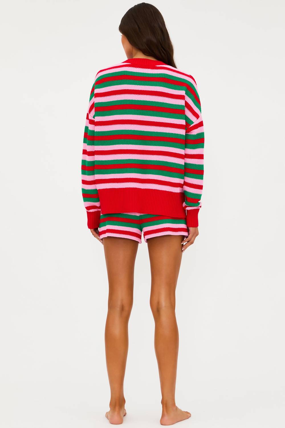Beach Riot Callie Sweater in ruby stripe 1 - women's sweater - alternate view