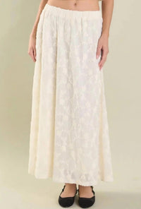 2.7 AUGUST APPAREL Floral Lace Maxi Skirt in off white - women's skirt
