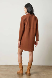 Lilla P - Split Neck Collared Mini Dress