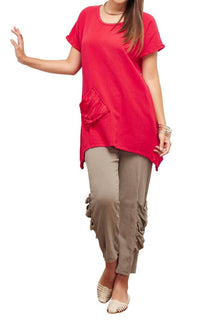 Oh My Gauze! Faith Top in crimson - women's blouse