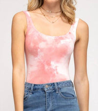 She + Sky - Sleeveless Tie dyed knit bodysuit