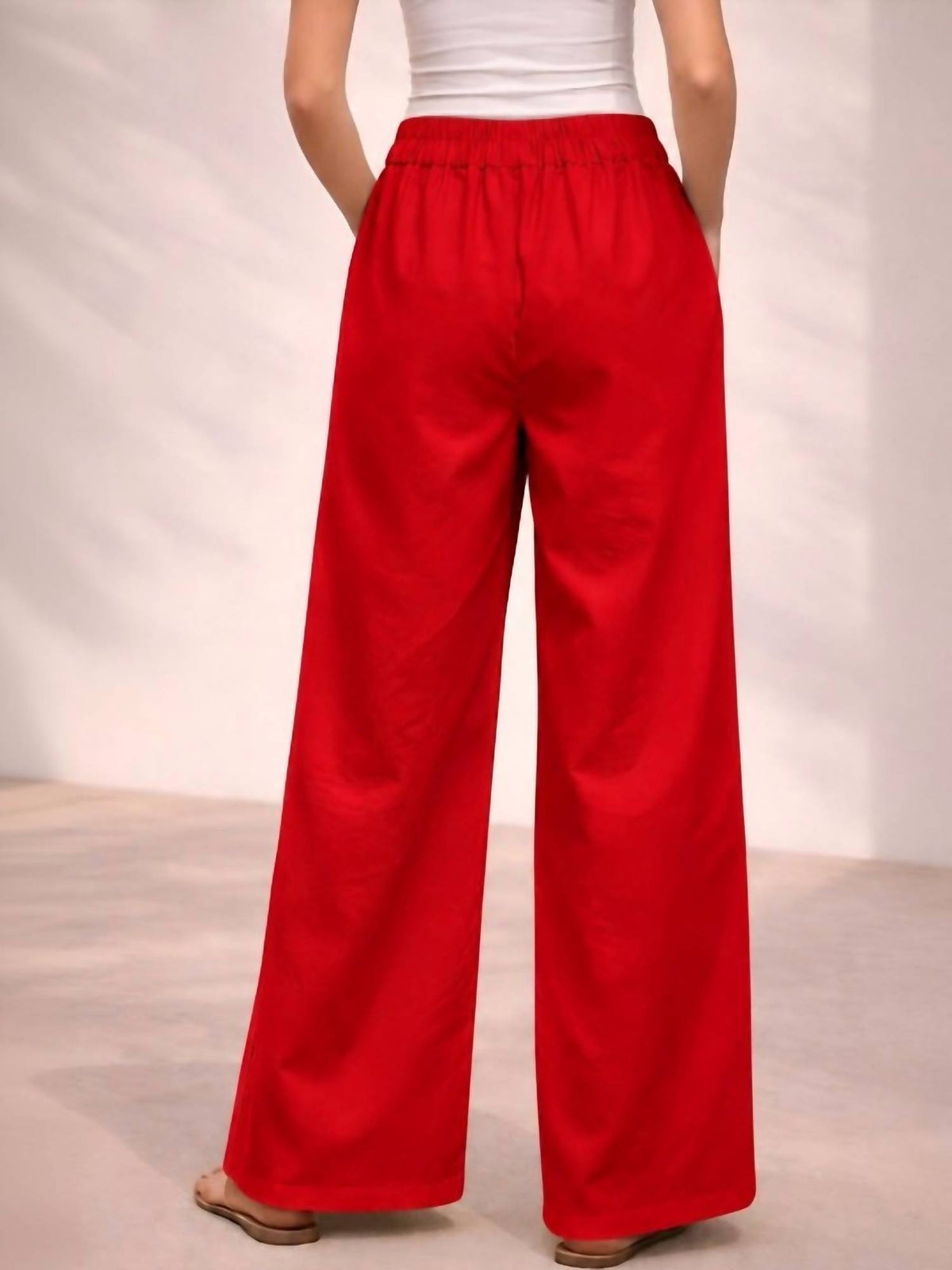 Strut & Bolt - Pleat Detail Wide Leg Twill Pants