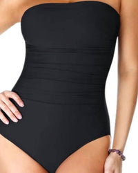 Miraclesuit Long Torso Avanti Underwire One Piece Swimsuit in black - women's swimwear - detail view