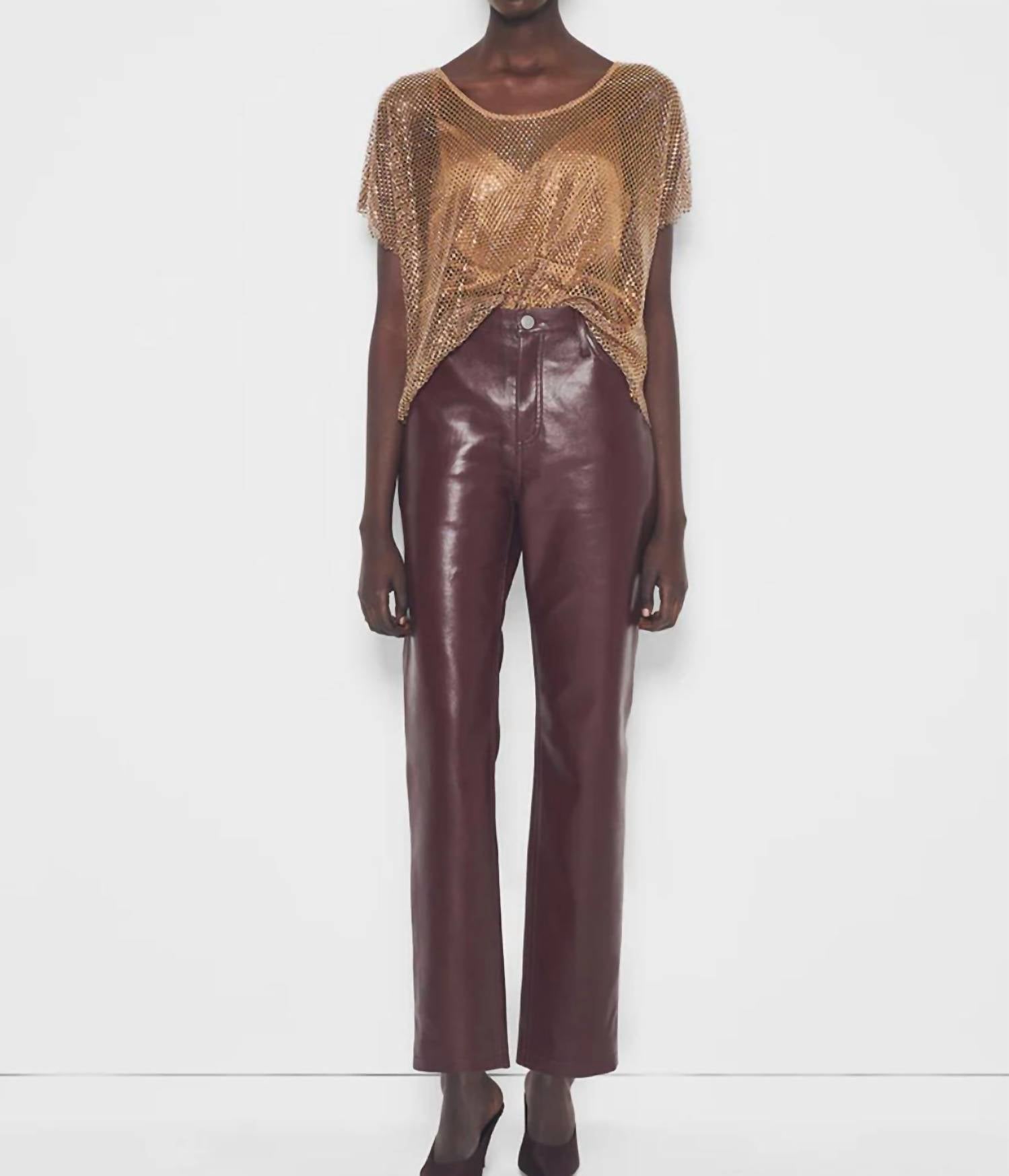 AS by DF Nadine Top in gold - women's t-shirt - alternate view