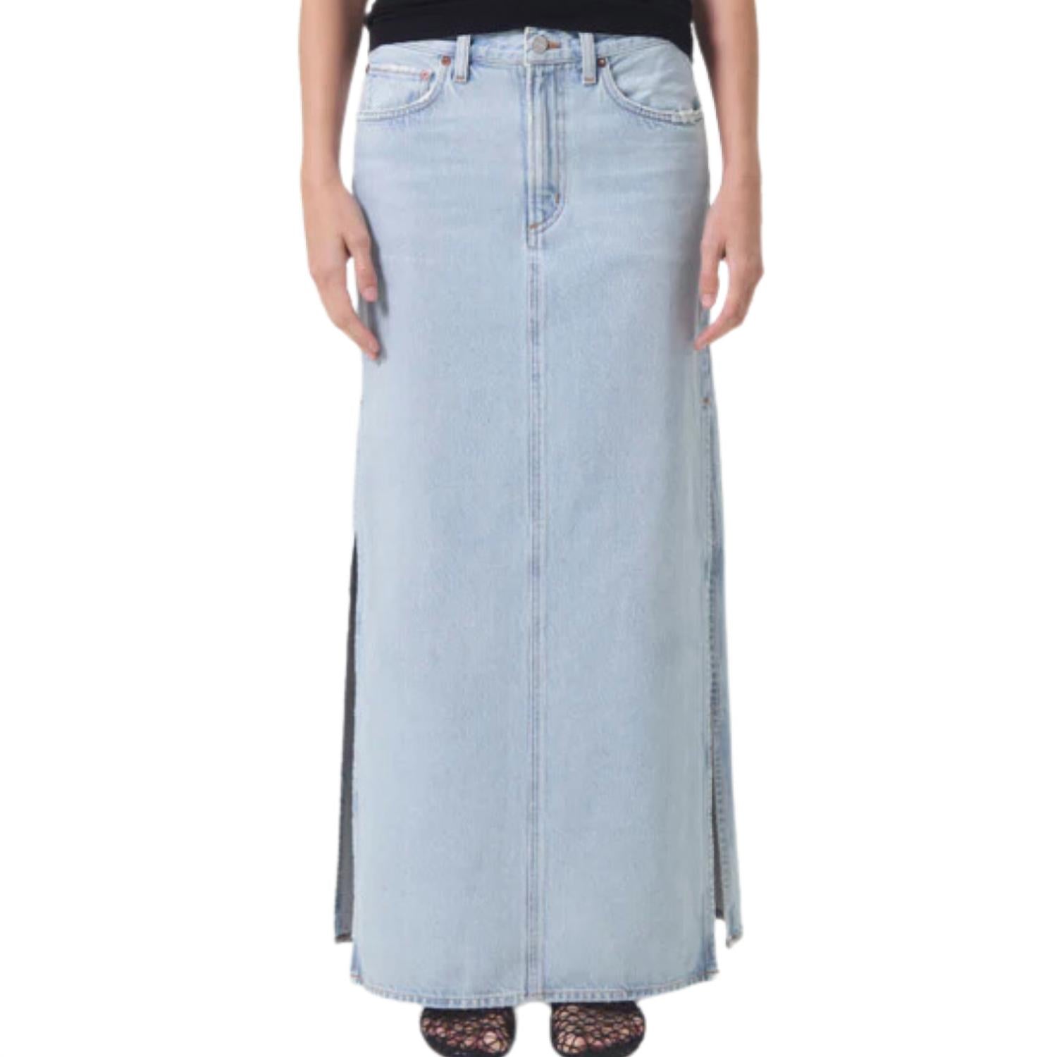 AGOLDE Women's Astrid Slice Skirt in fragment - women's skirt