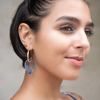 Gold & Honey - Women's Lucite Curb Link Hoop Earrings