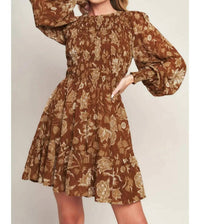 Flying Tomato - Golden Meadow Smocked Mini Dress