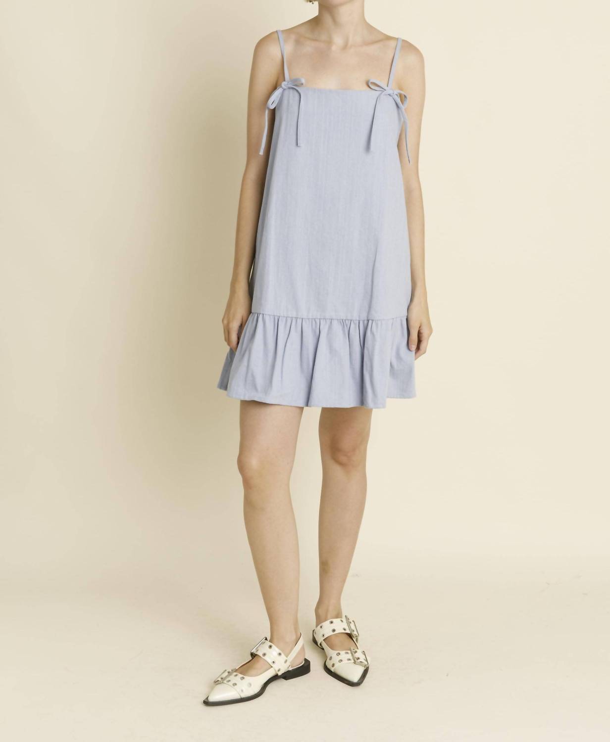 Aureum - Women's Bow Trim Mini Dress