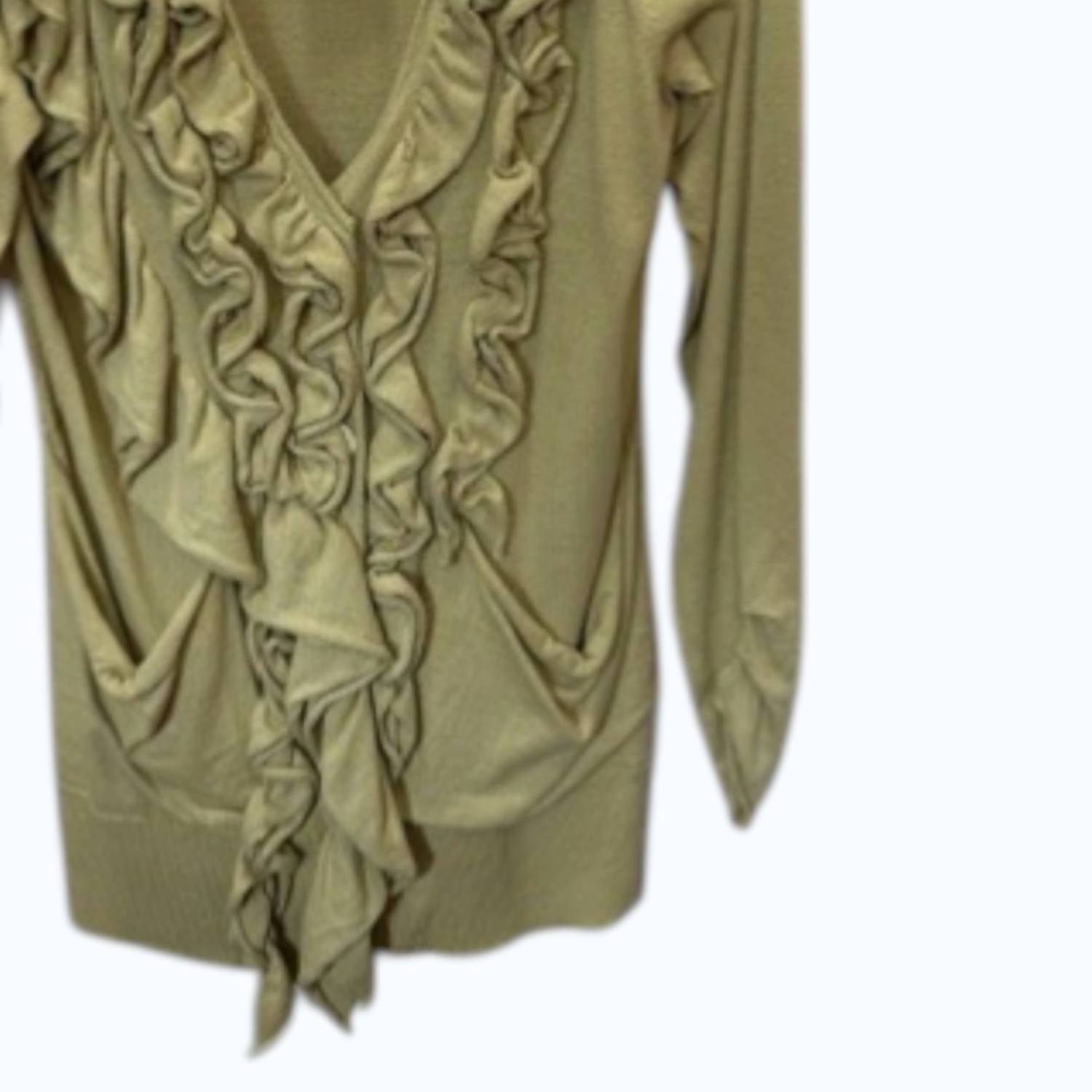 Ivy Jane - Women's Ruffel Front Boyfriend Cardigan