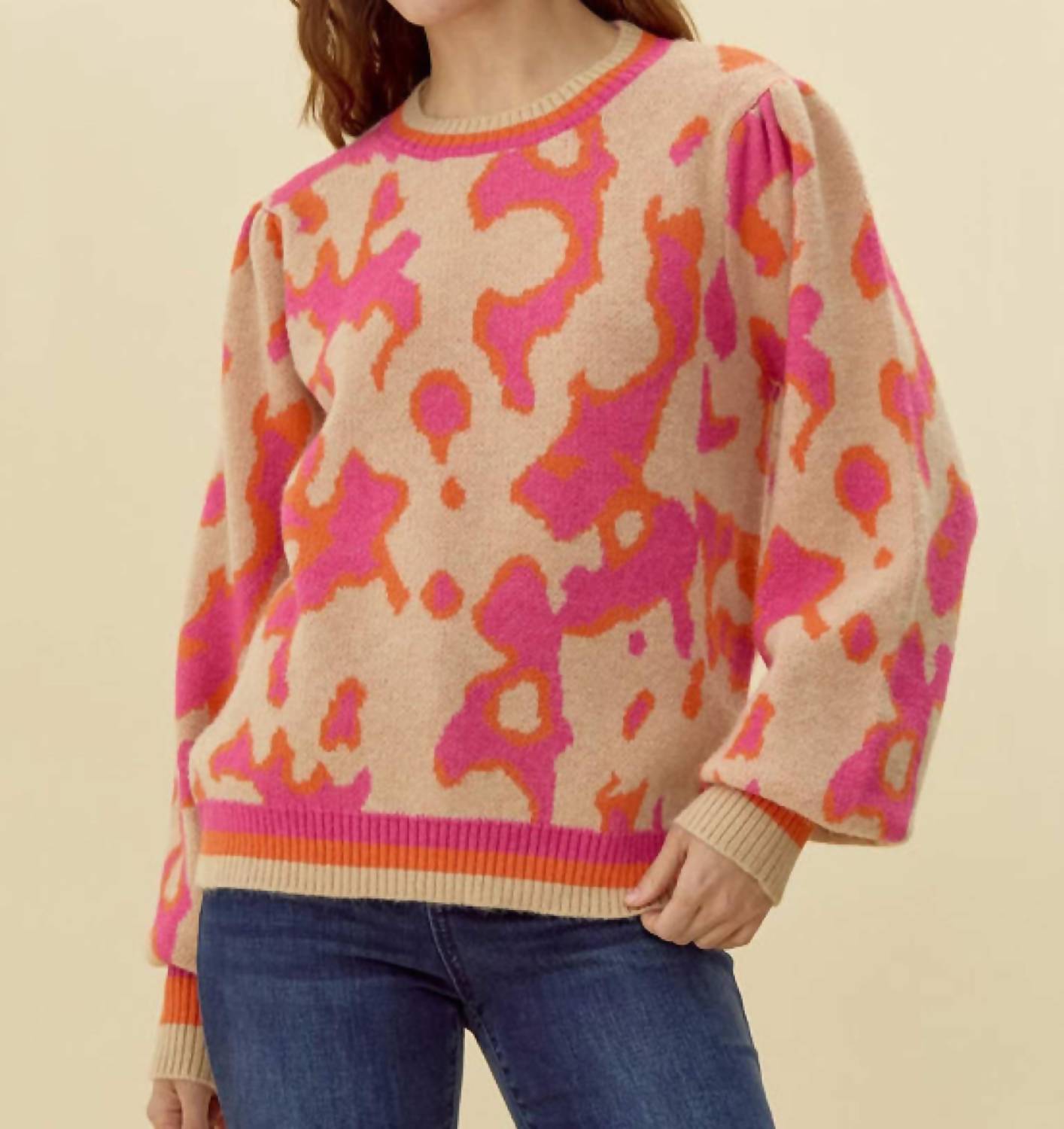 Jodifl - Printed Knit Pullover Sweater