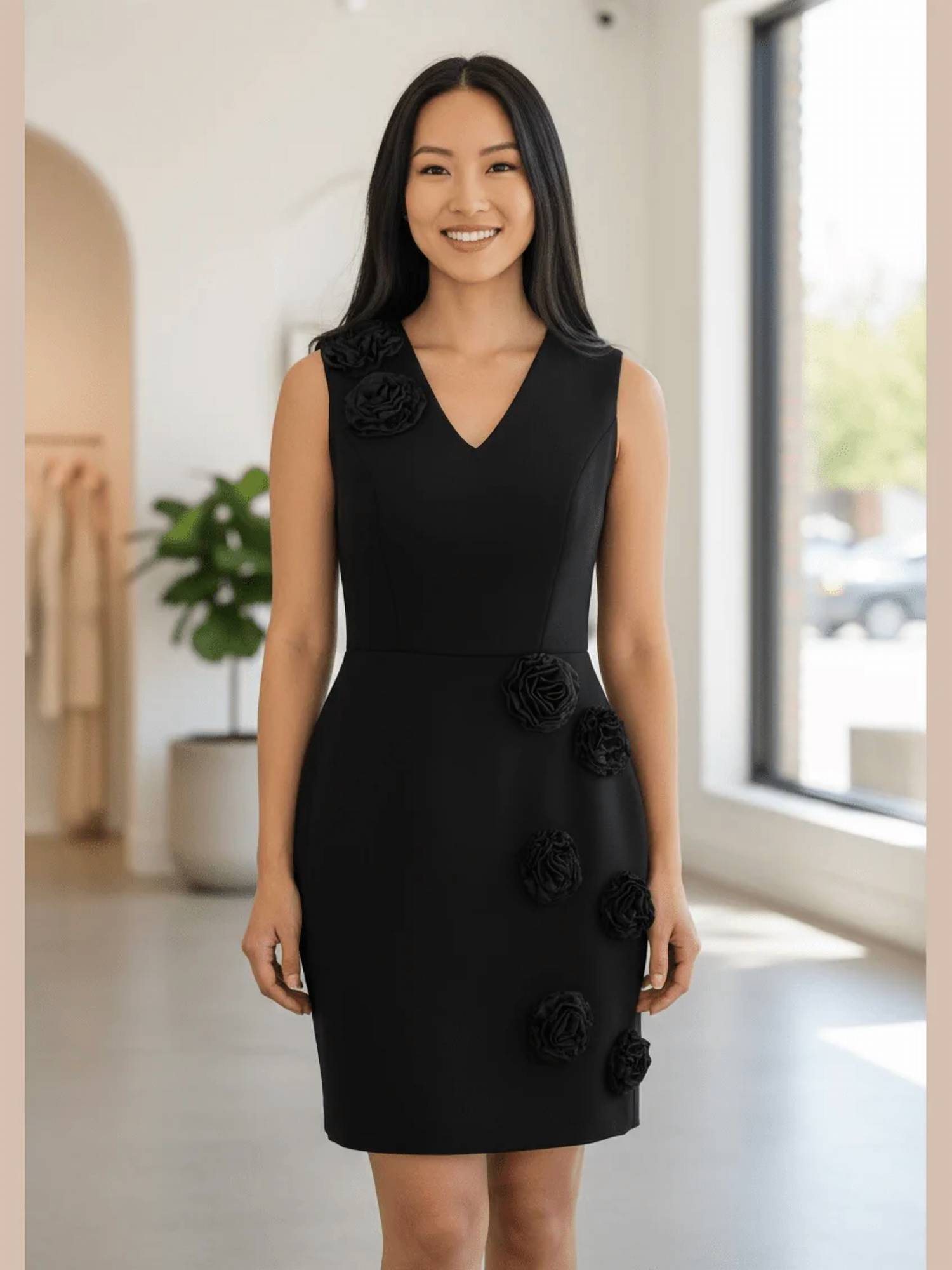 Divina Moda - Deep V-neck Dress