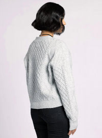 Thread & Supply Calista Cardigan in heather grey 1 - women's cardigan - alternate view