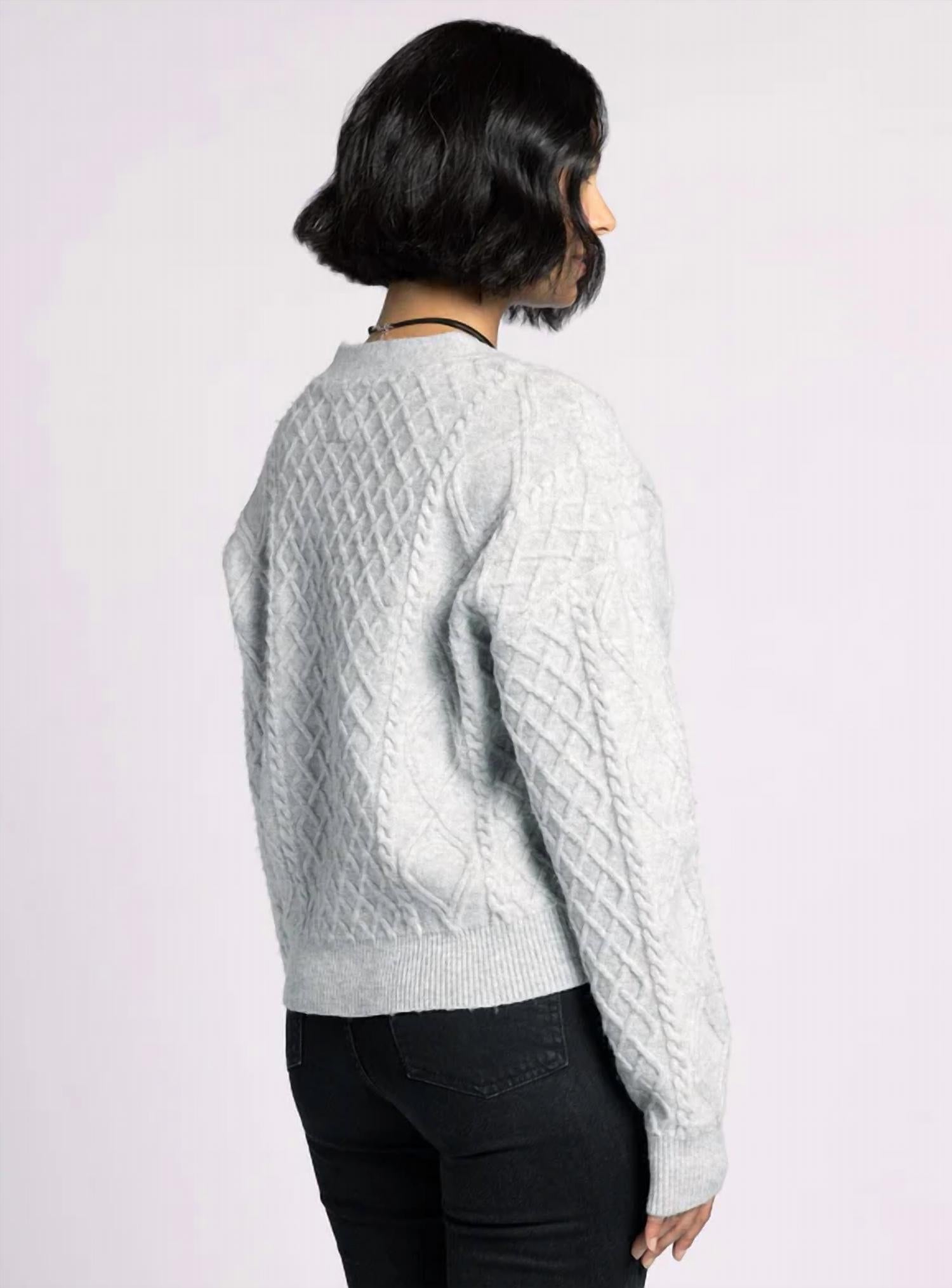 Thread & Supply Calista Cardigan in heather grey 1 - women's cardigan - alternate view
