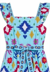 maude vivante Women's Elsie Maxi Dress in aqua - women's dress - detail view